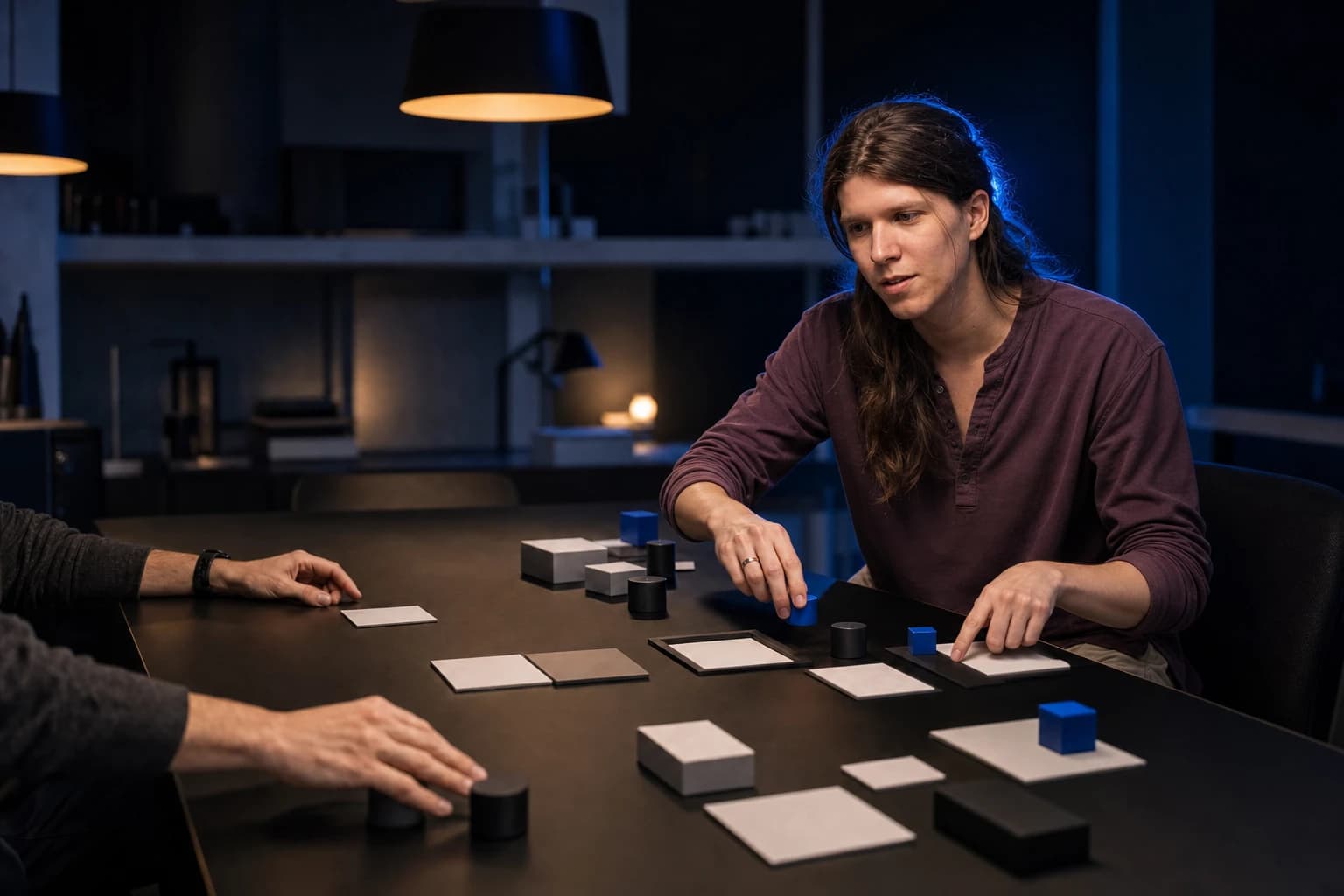 Art-directed visualization of Yev facilitating a prototype table